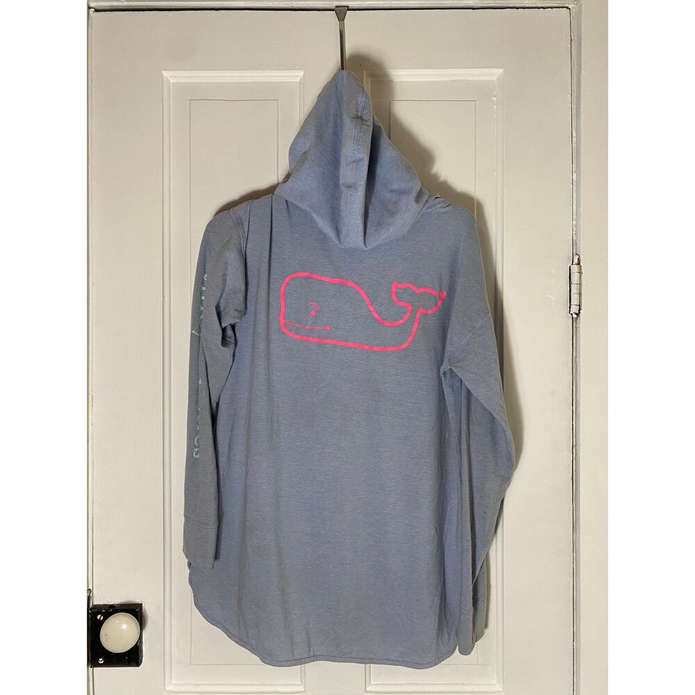Vineyard vines blue edgartown vintage whale long sleeved hoodie tee xs light